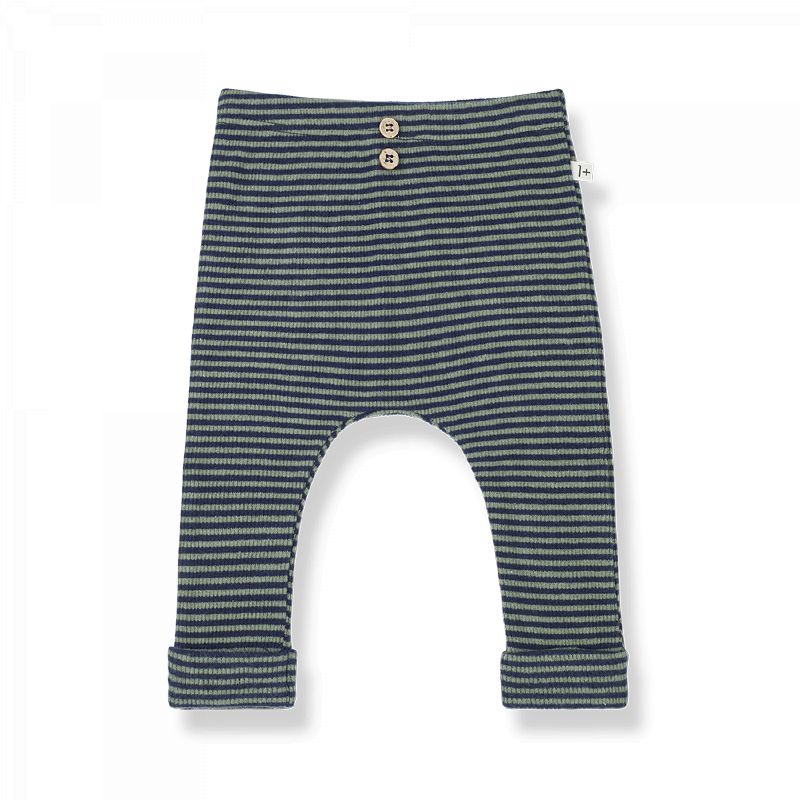 Leggings bambina in caldo cotone, a righine blu e e verde